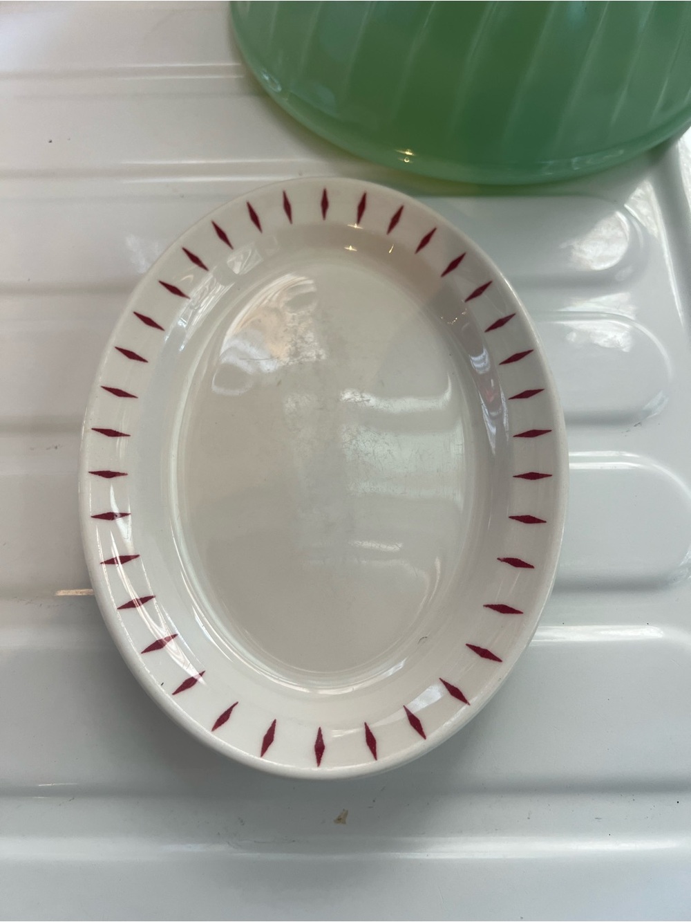 Vintage Homer Laughlin red diamond best China small oval platter restaurant ware